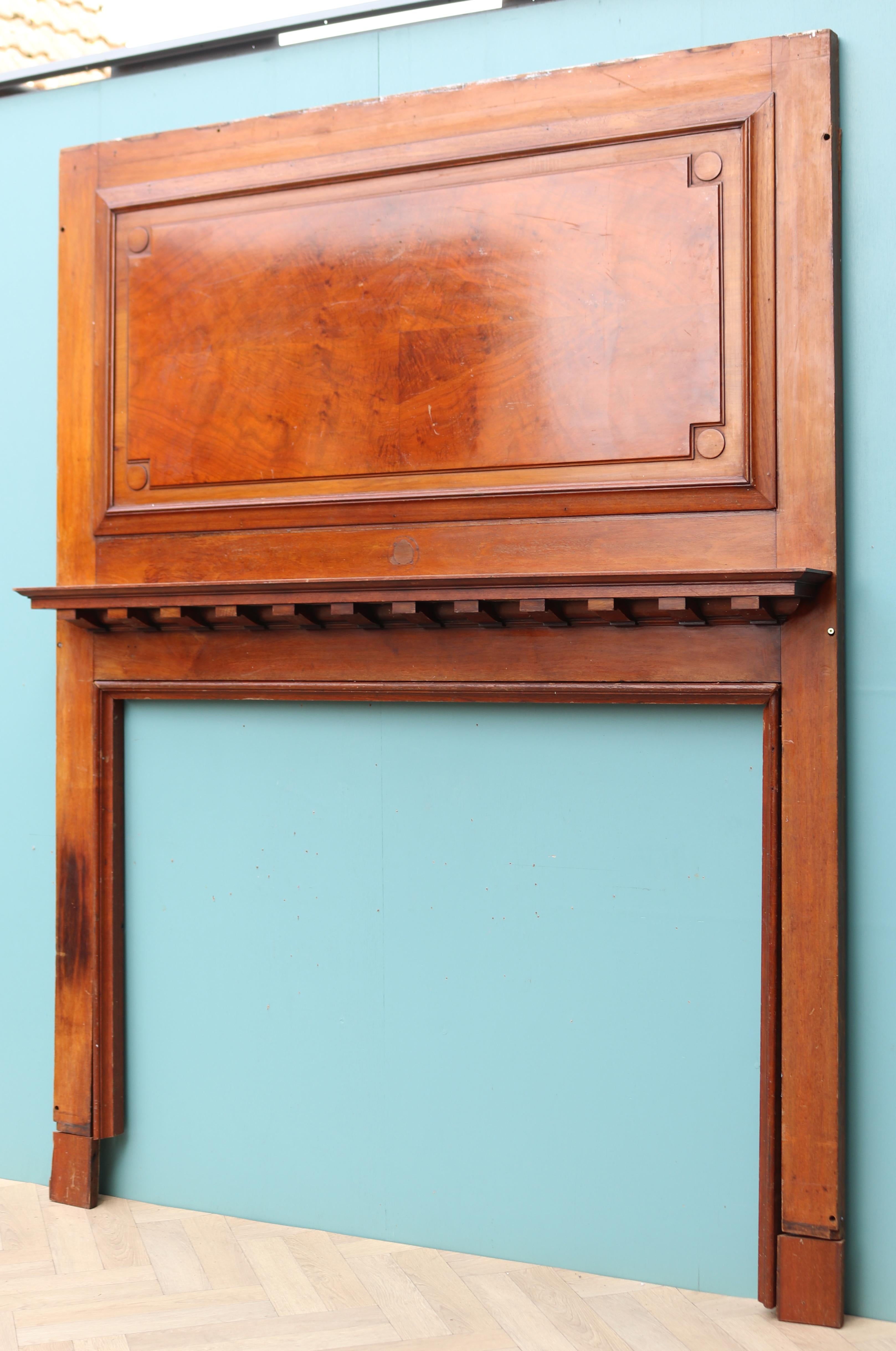 Reclaimed 1920’s Walnut Wall Panelling Mantel For Sale 2