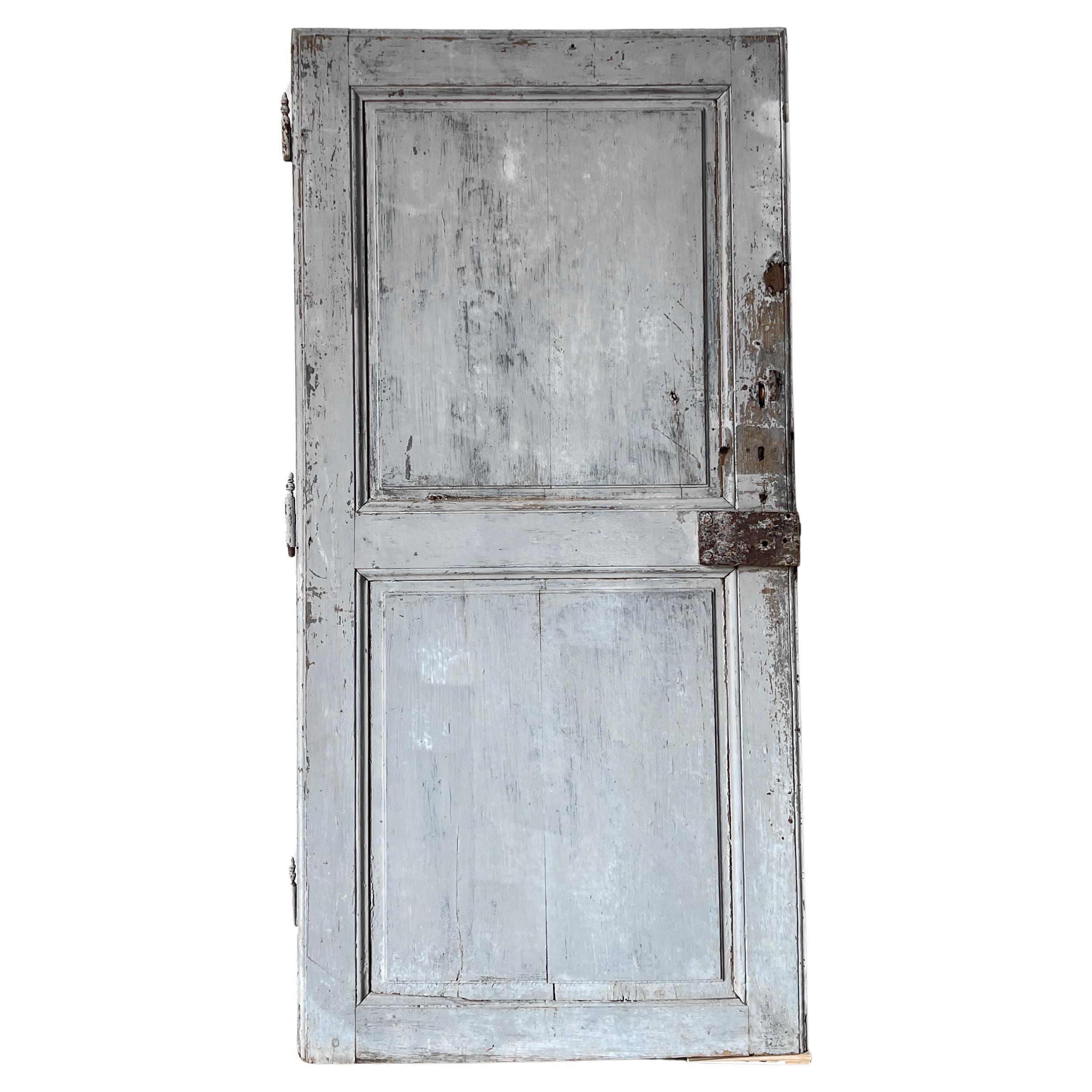 Porte française à deux panneaux du 19e siècle récupérée