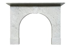 Reclaimed 19th Century arched Victorian Carrara marble fireplace surround
