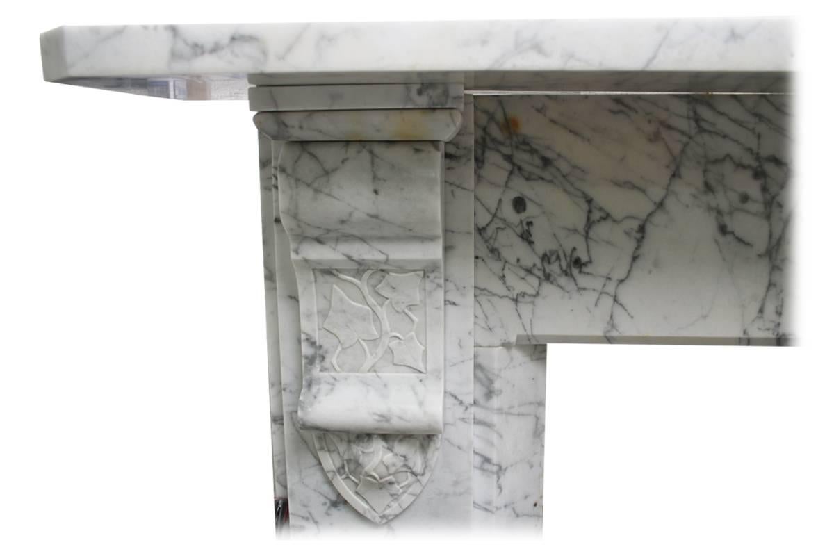 Victorian Reclaimed 19th Century Carrara Marble Fireplace Surround