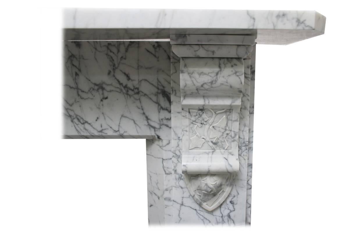 Reclaimed 19th Century Carrara Marble Fireplace Surround 1