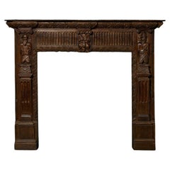 Reclaimed 19th Century Carved Oak Fire Surround