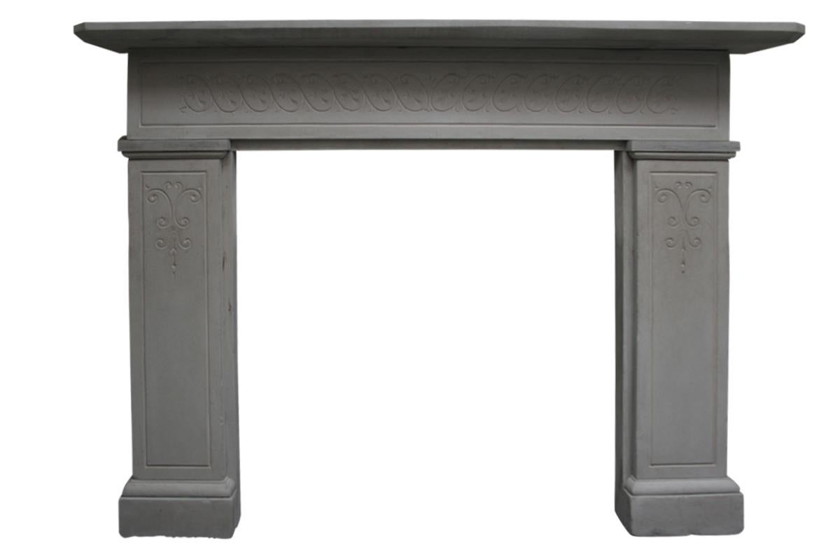 Reclaimed 19th Century Carved Stone Fire Surround 7