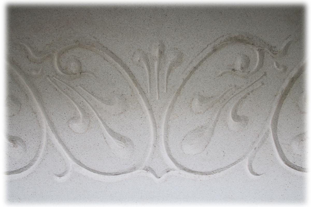 English Reclaimed 19th Century Carved Stone Fire Surround