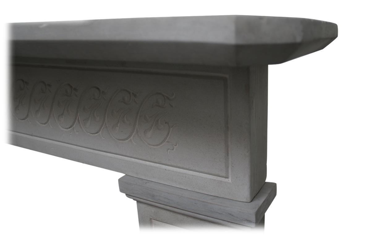 Reclaimed 19th Century Carved Stone Fire Surround 1