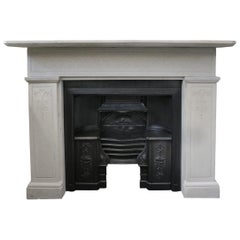 Antique Reclaimed 19th Century Carved Stone Fire Surround