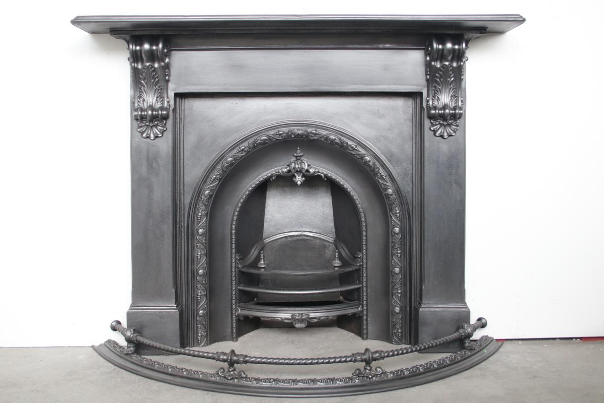 Reclaimed 19th Century Cast Iron Fireplace Surround 5