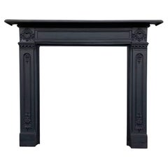 Antique Reclaimed 19th Century Cast Iron Fireplace Surround