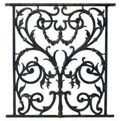 Reclaimed 19th Century Cast Iron Railing Panel Antique Reclaimed 19th Century Cast Iron Railing Panel