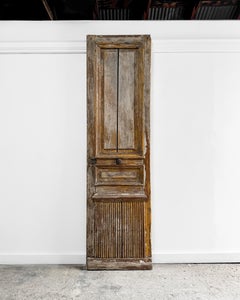 Reclaimed 19th Century French 3 Panel Interior Door with Reeded Details