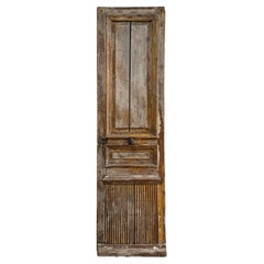 Reclaimed 19th Century French 3 Panel Interior Door with Reeded Details