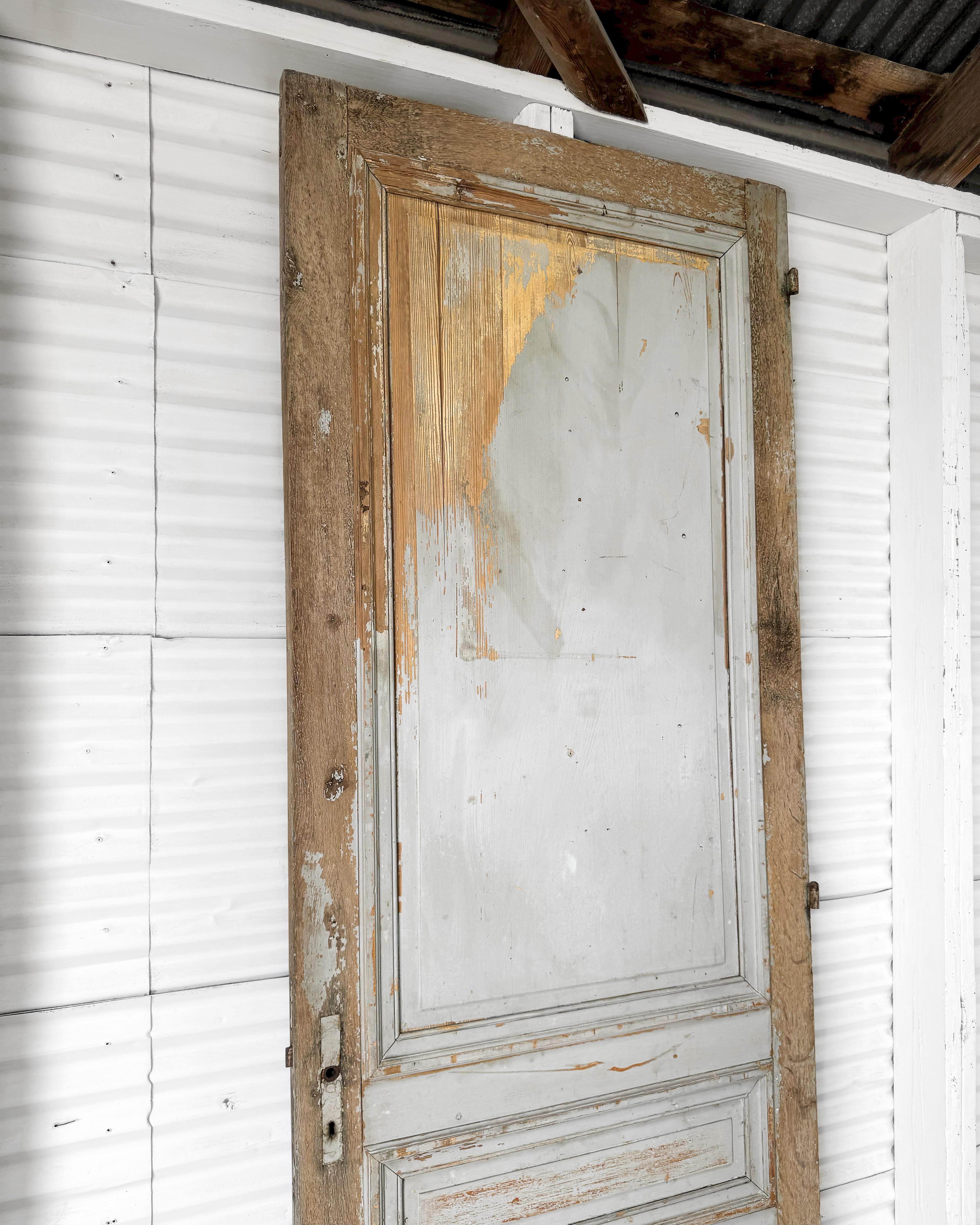 Puerta interior francesa recuperada del siglo XIX de 4 hojas con detalles tallados en venta 7