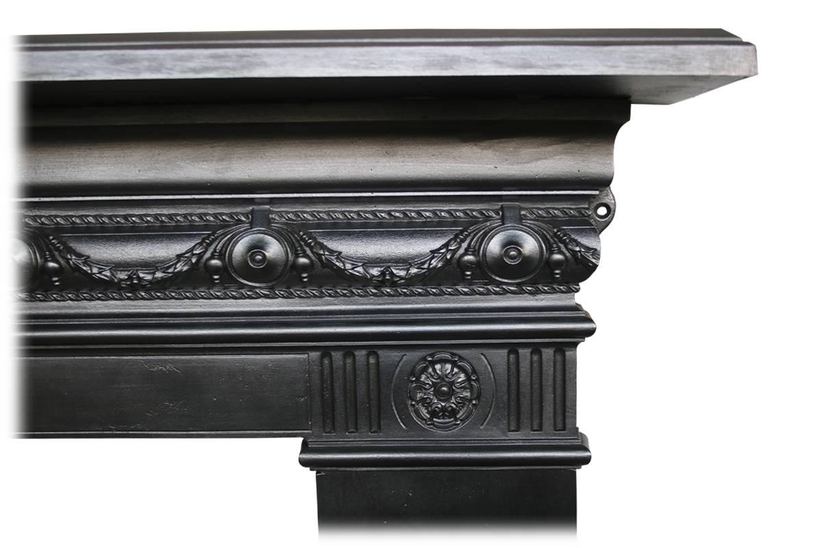 Reclaimed 19th Century Late Victorian Cast Iron Fireplace Surround In Good Condition In Manchester, GB