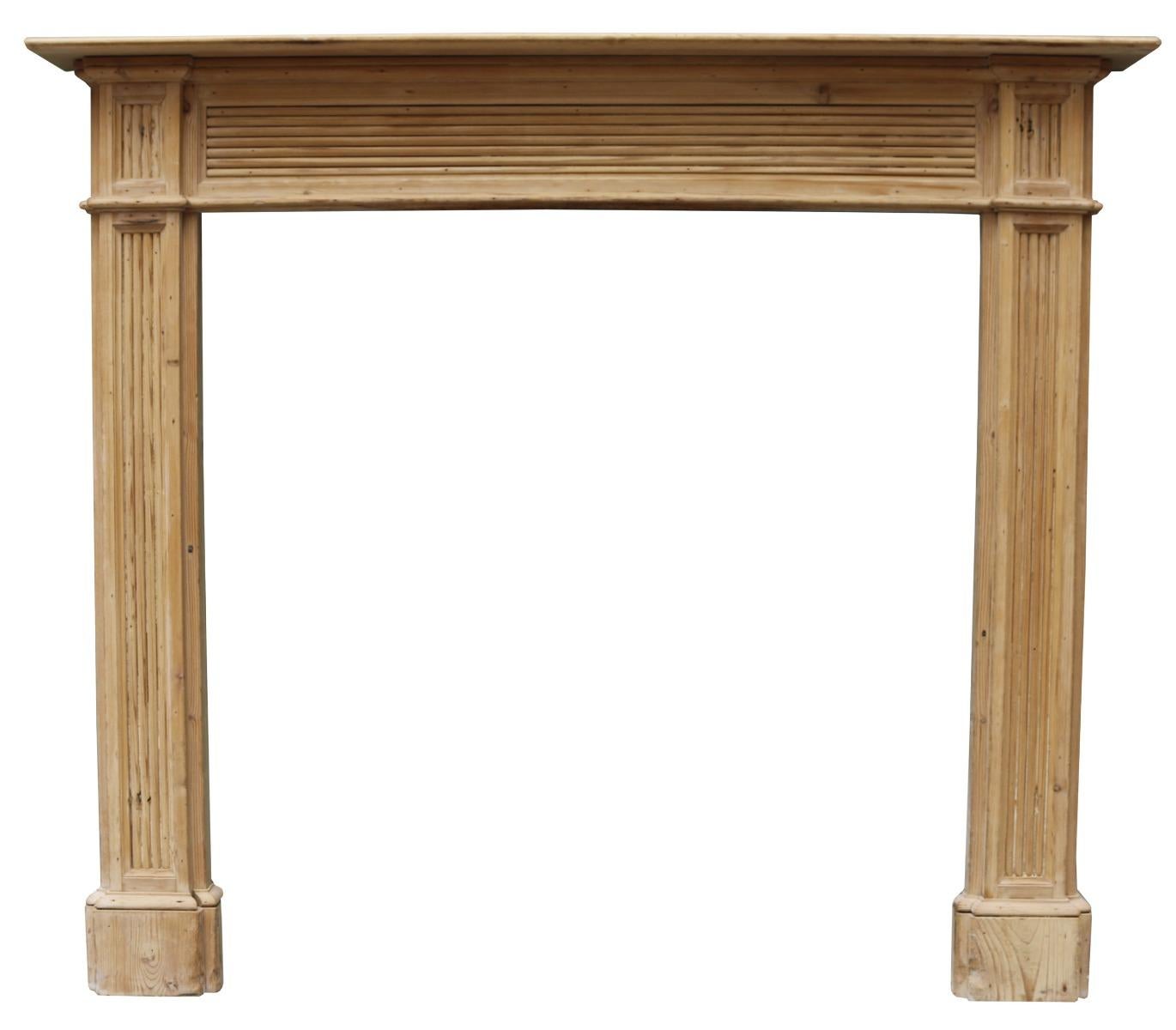 A simple and elegant mid 19th century fireplace with reeded jambs and frieze
 
 
Additional Dimensions:
 
Opening Height 112 cm
 
Opening Width 110.5 cm
 
Width between outsides of the foot blocks 144.5 cm