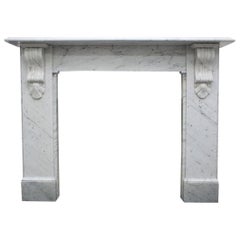 Reclaimed Antique 19th Century Carrara Marble Fireplace Surround