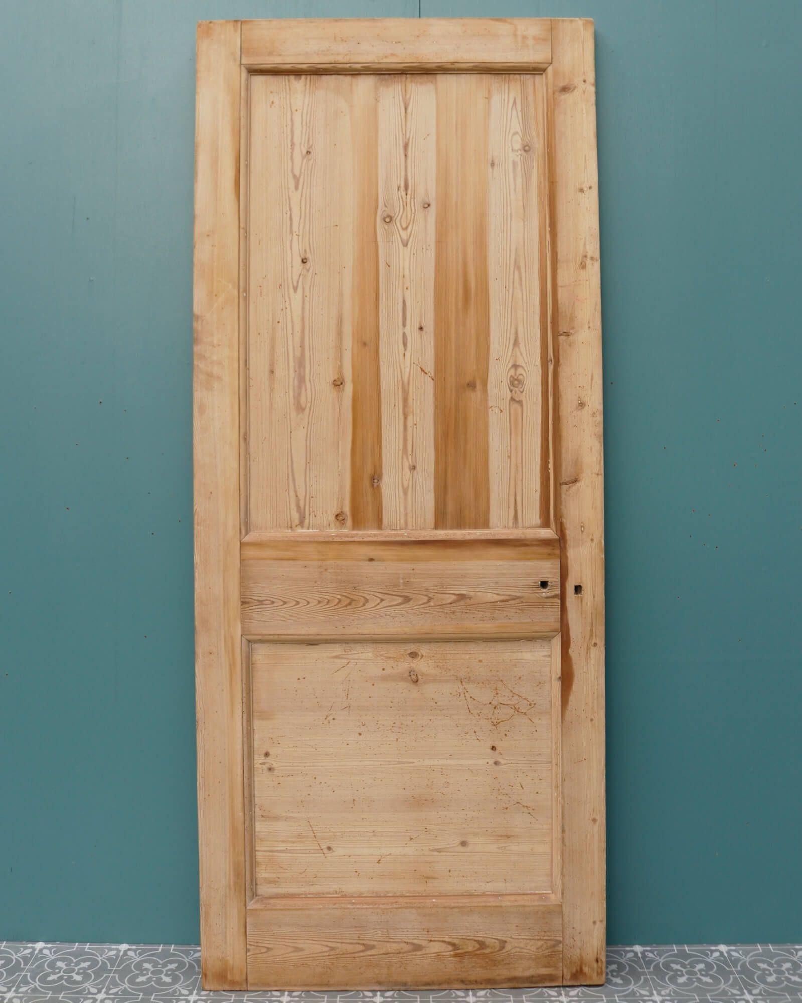 Wood Reclaimed 2-Panel English Pine Internal Door For Sale