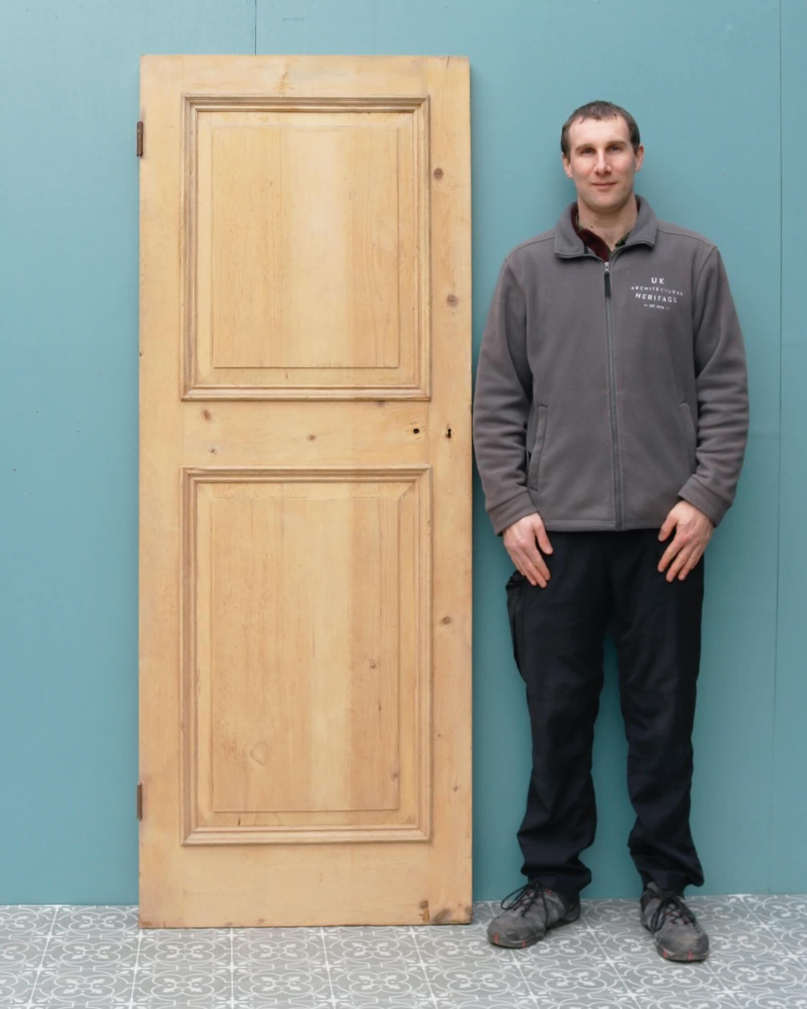 English Reclaimed 2-Panel Georgian Style Pine Internal Door For Sale