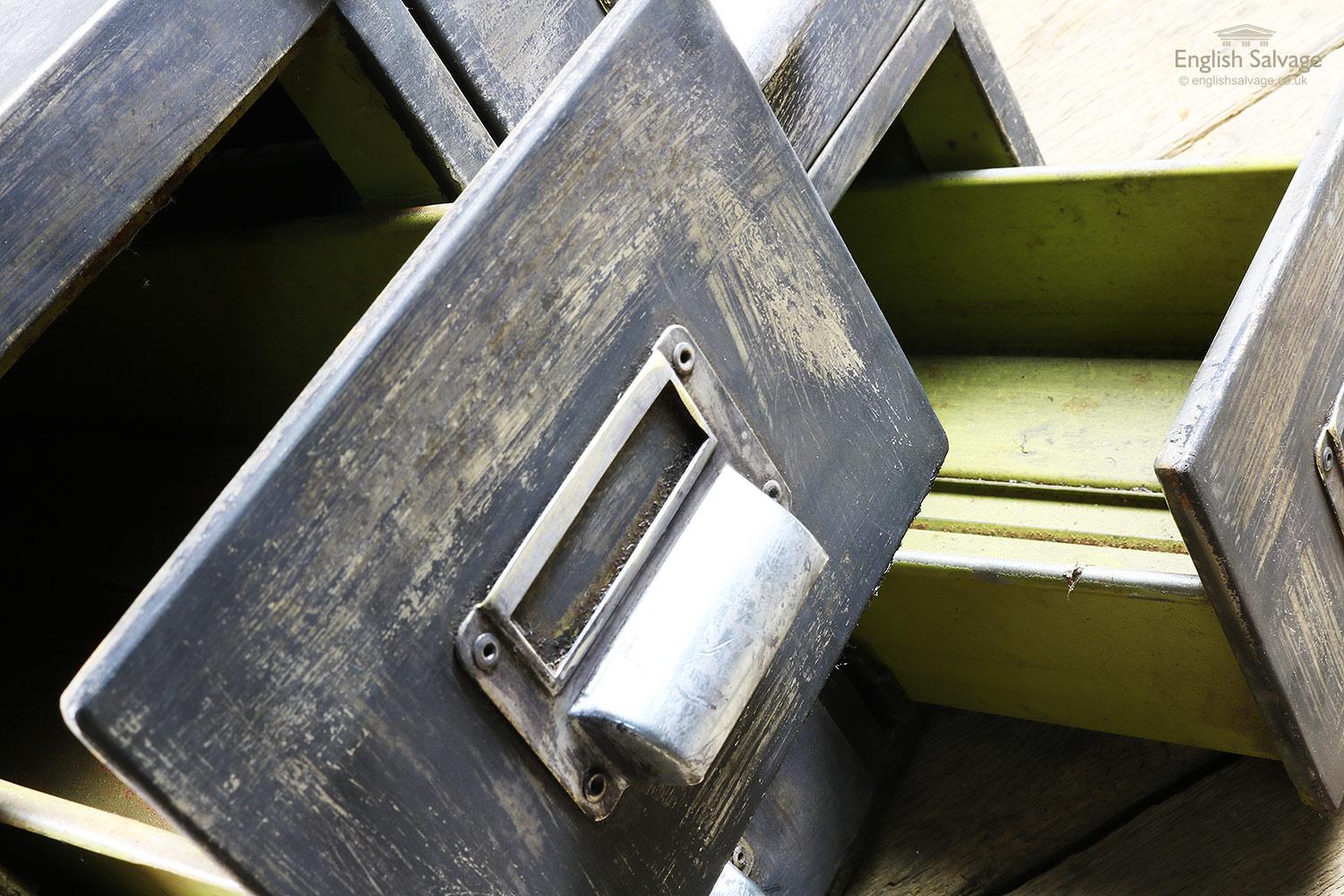 European Reclaimed 4-Drawer Distressed Metal Cabinet, 20th Century For Sale