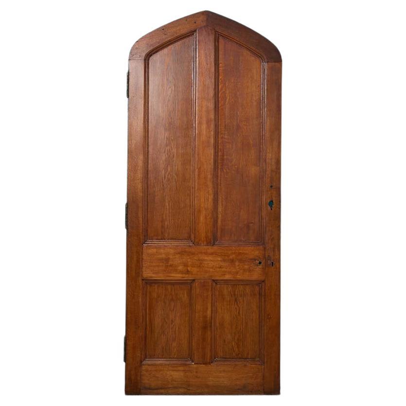 Reclaimed 4-Panel Arched Oak Door