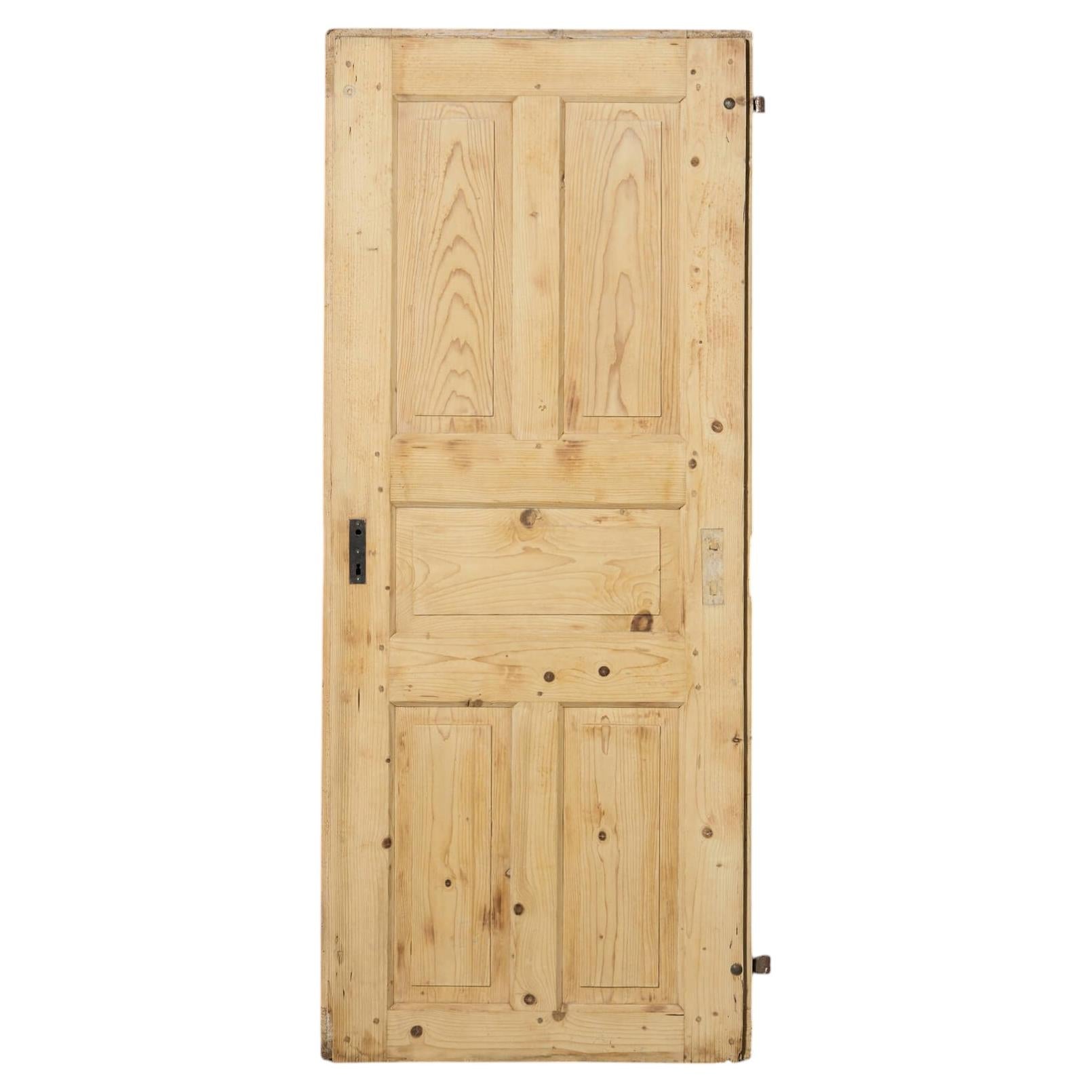 Reclaimed 5-Panel French Pine Internal Door For Sale
