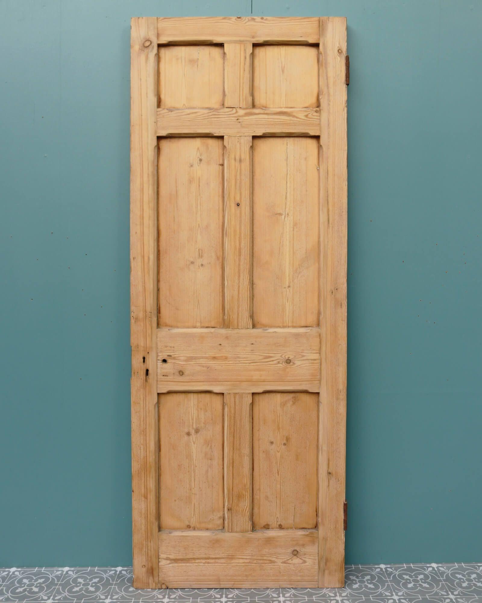 English Reclaimed 6-Panel Victorian Pine Internal or Exterior Door For Sale