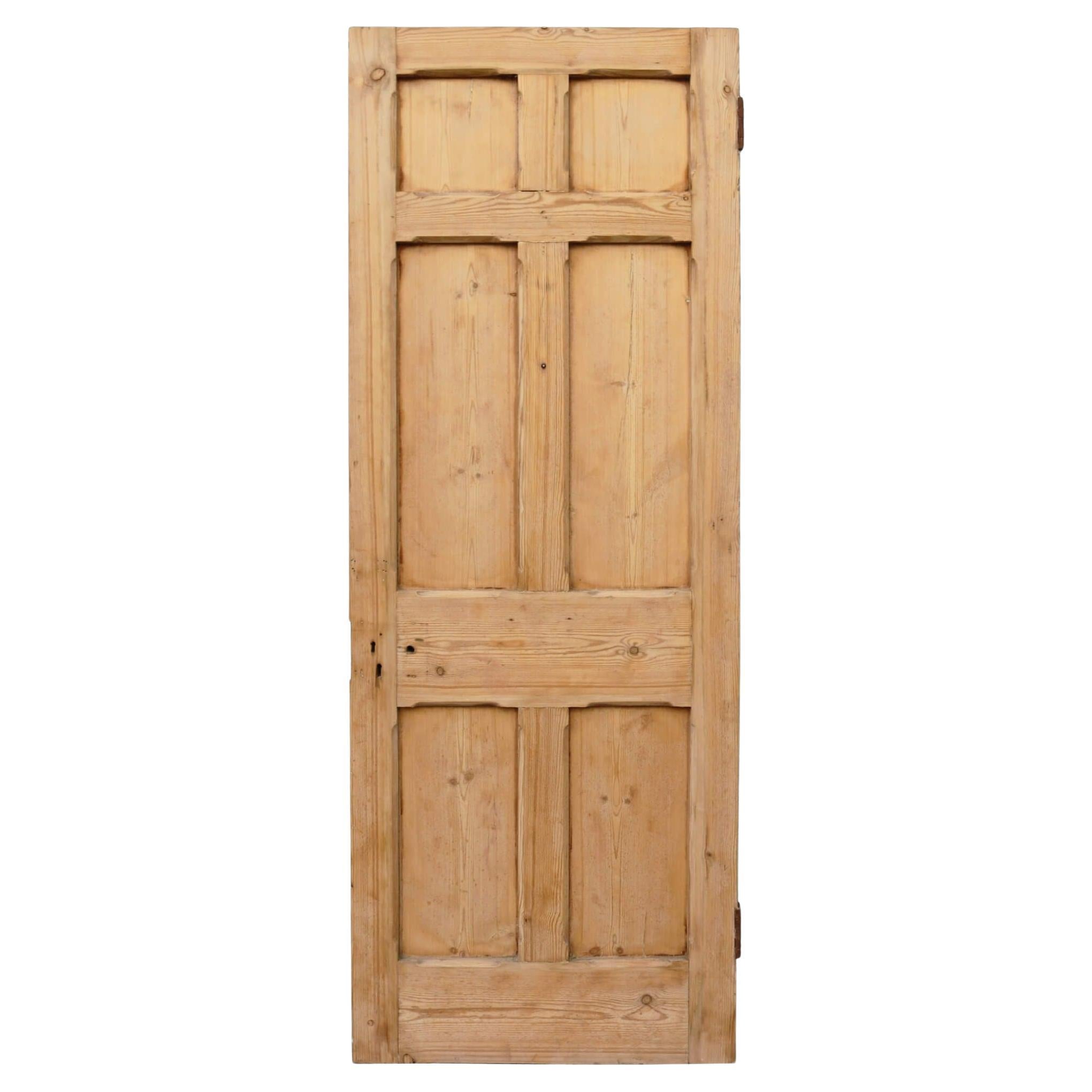 Reclaimed 6-Panel Victorian Pine Internal or Exterior Door For Sale