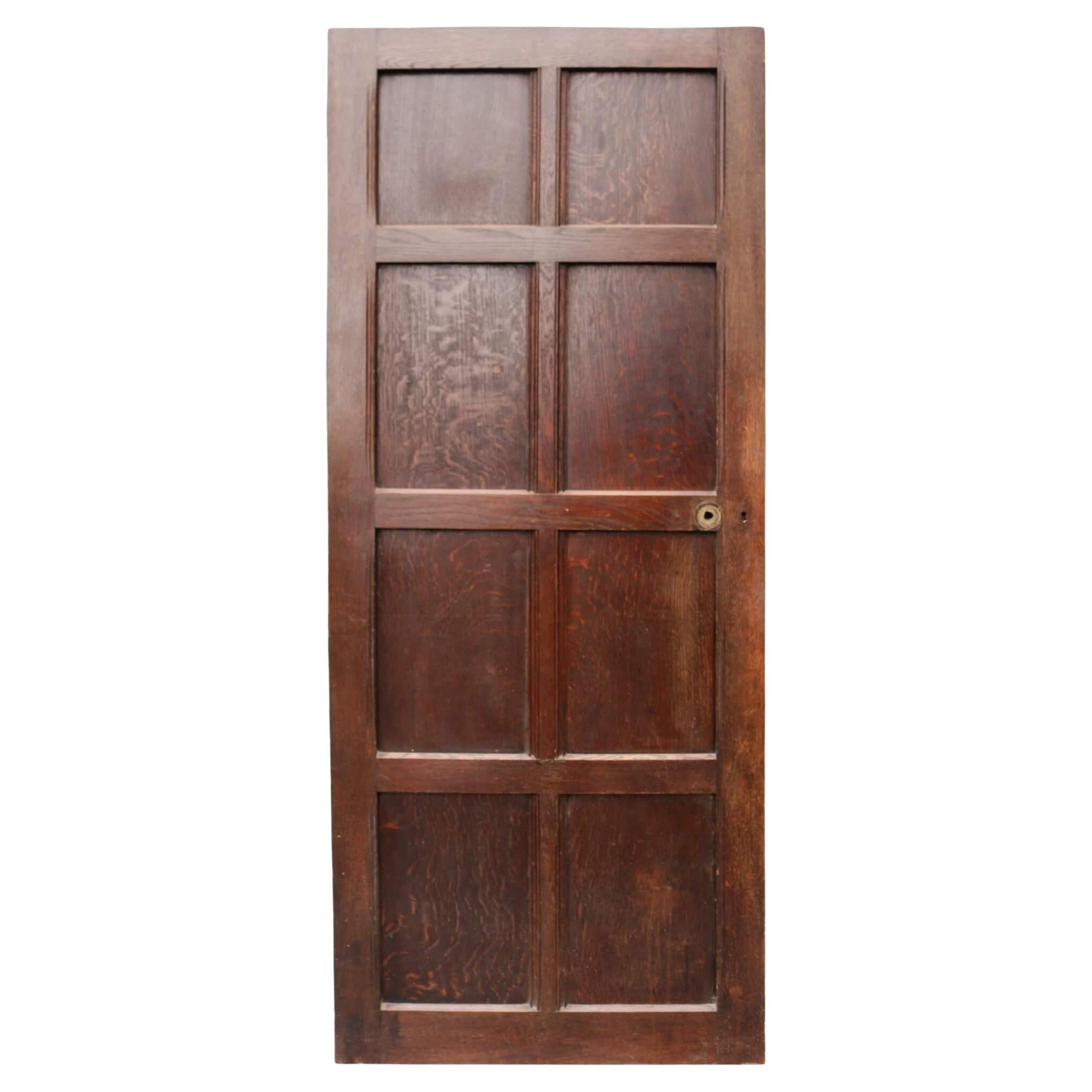 Reclaimed 8-Panel Oak Victorian Internal Door For Sale