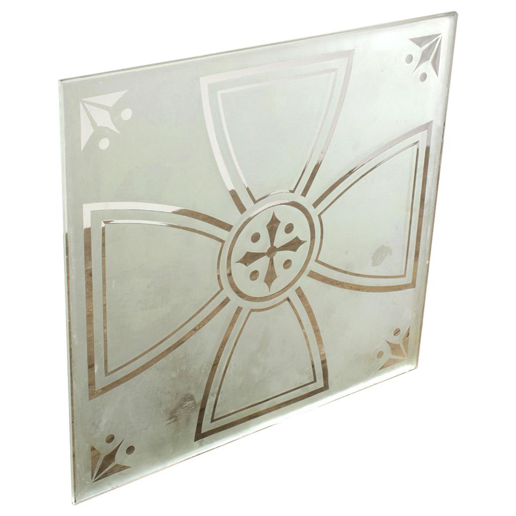 Reclaimed Acid Etched Glass Panels, 20th Century For Sale