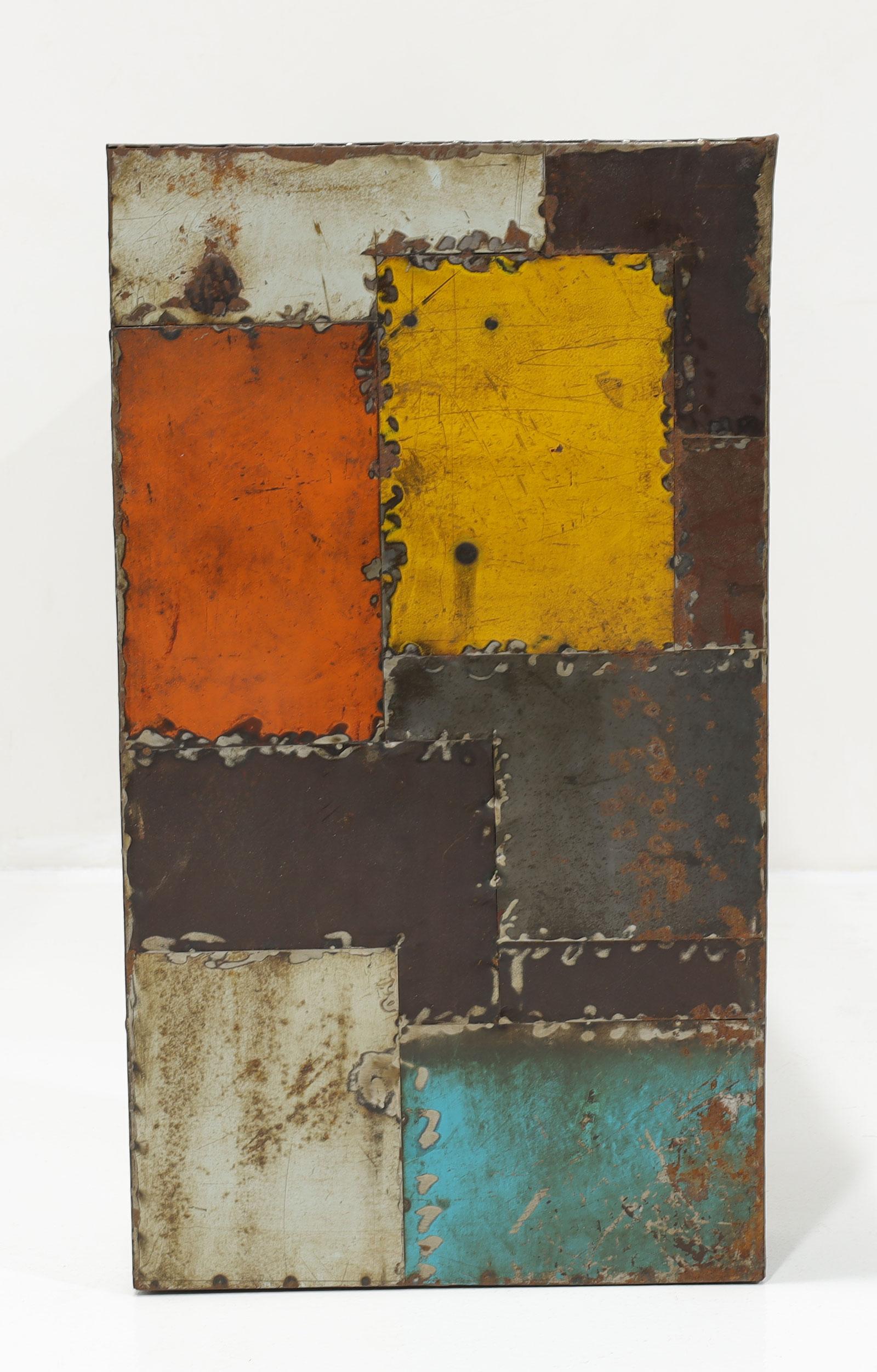 Reclaimed Aluminum Patchwork Console from the Jim Carrey Collection For Sale 3