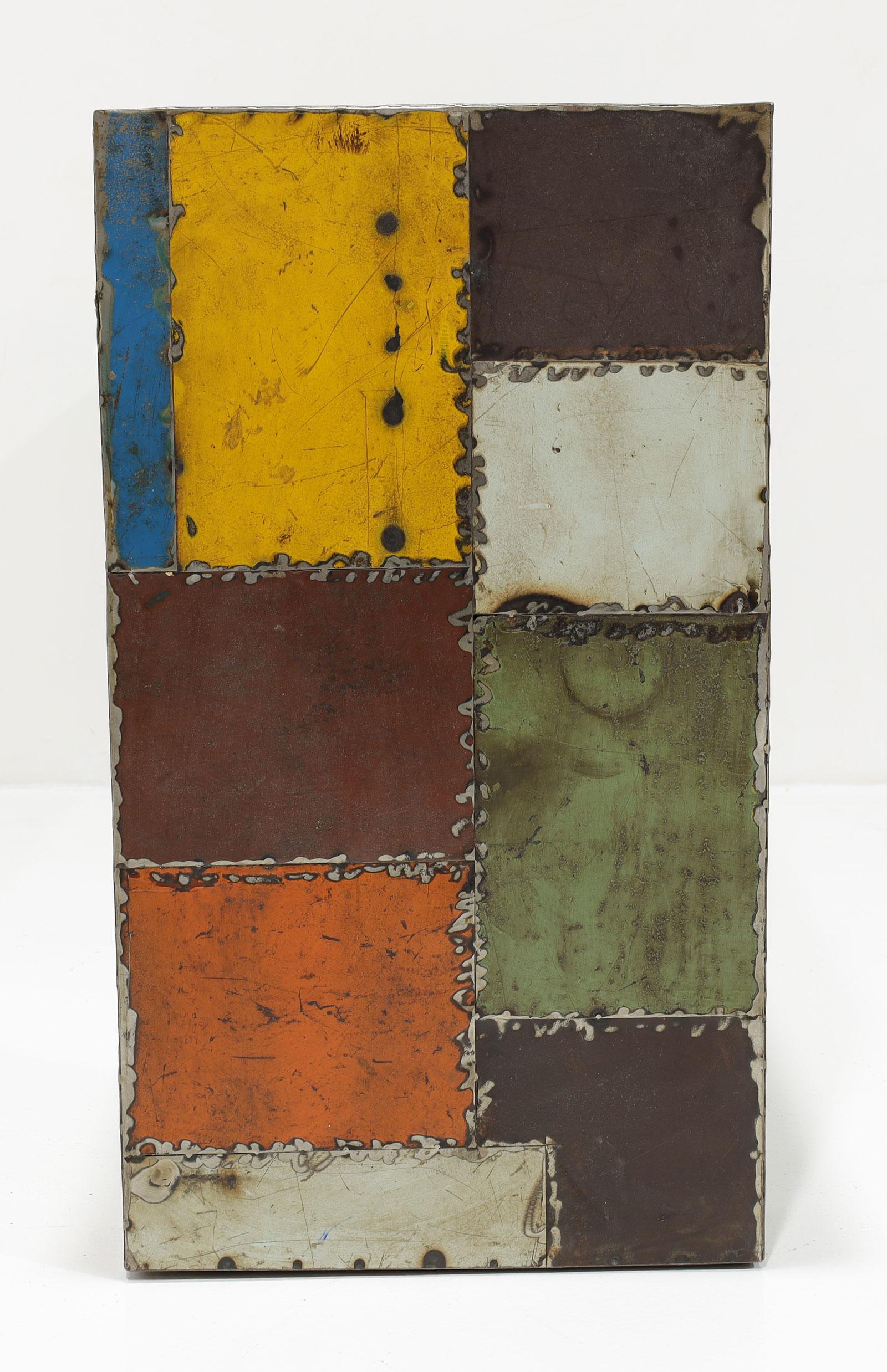 Reclaimed Aluminum Patchwork Console from the Jim Carrey Collection In Good Condition For Sale In Dallas, TX