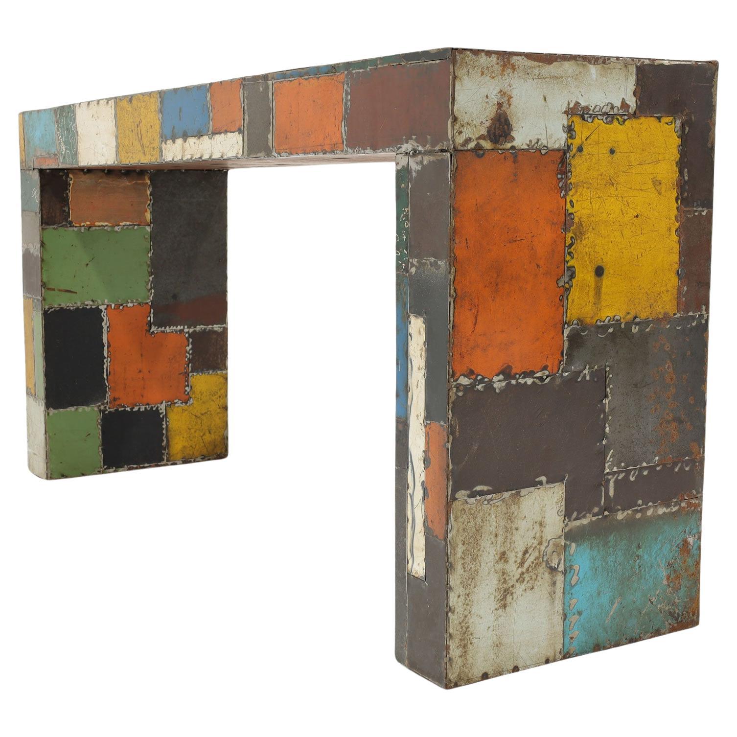 Reclaimed Aluminum Patchwork Console from the Jim Carrey Collection