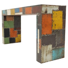 Console Patchwork in alluminio recuperato della collezione Jim Carrey