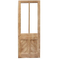 Antique Reclaimed and Stripped Pine Door for Glazing