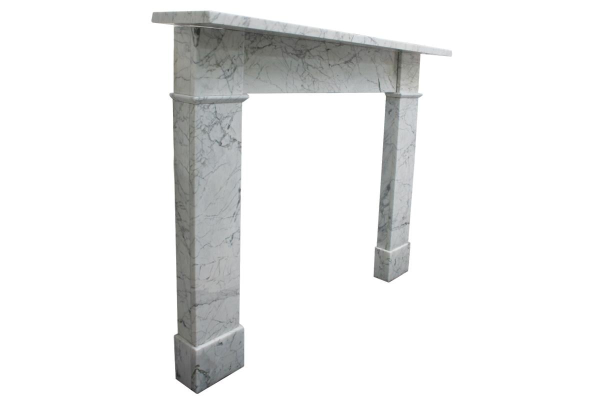 Victorian Reclaimed Antique 19th Century Carrara Marble Fireplace Surround