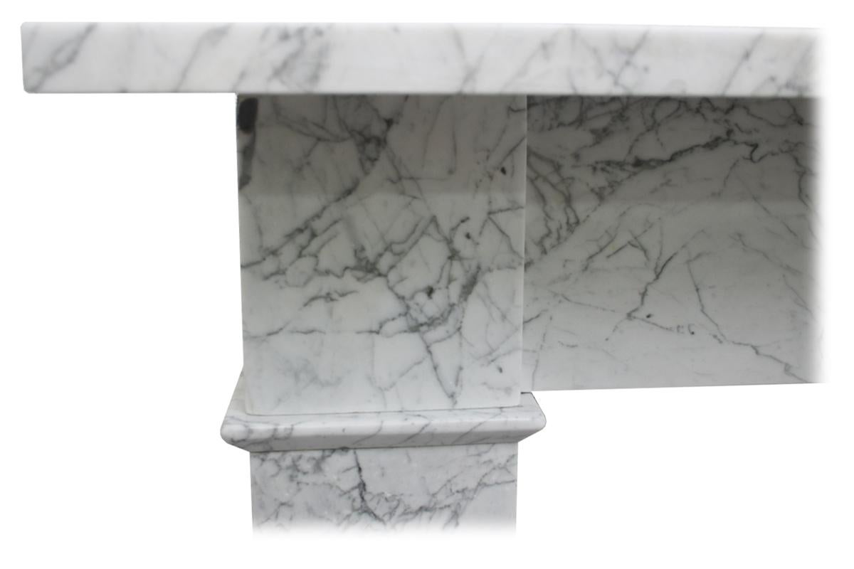 Reclaimed Antique 19th Century Carrara Marble Fireplace Surround In Good Condition In Manchester, GB