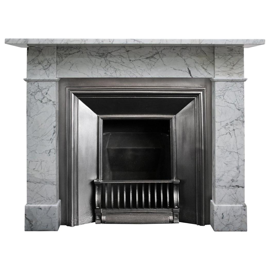Reclaimed Antique 19th Century Carrara Marble Fireplace Surround