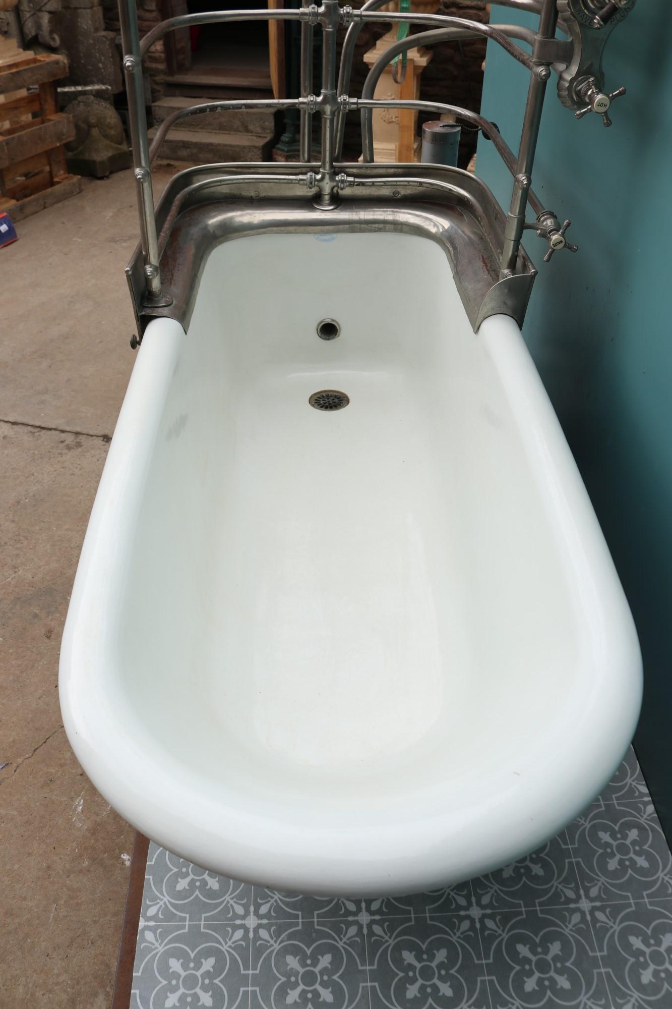 Reclaimed Antique Canopy Bath and Shower For Sale 4