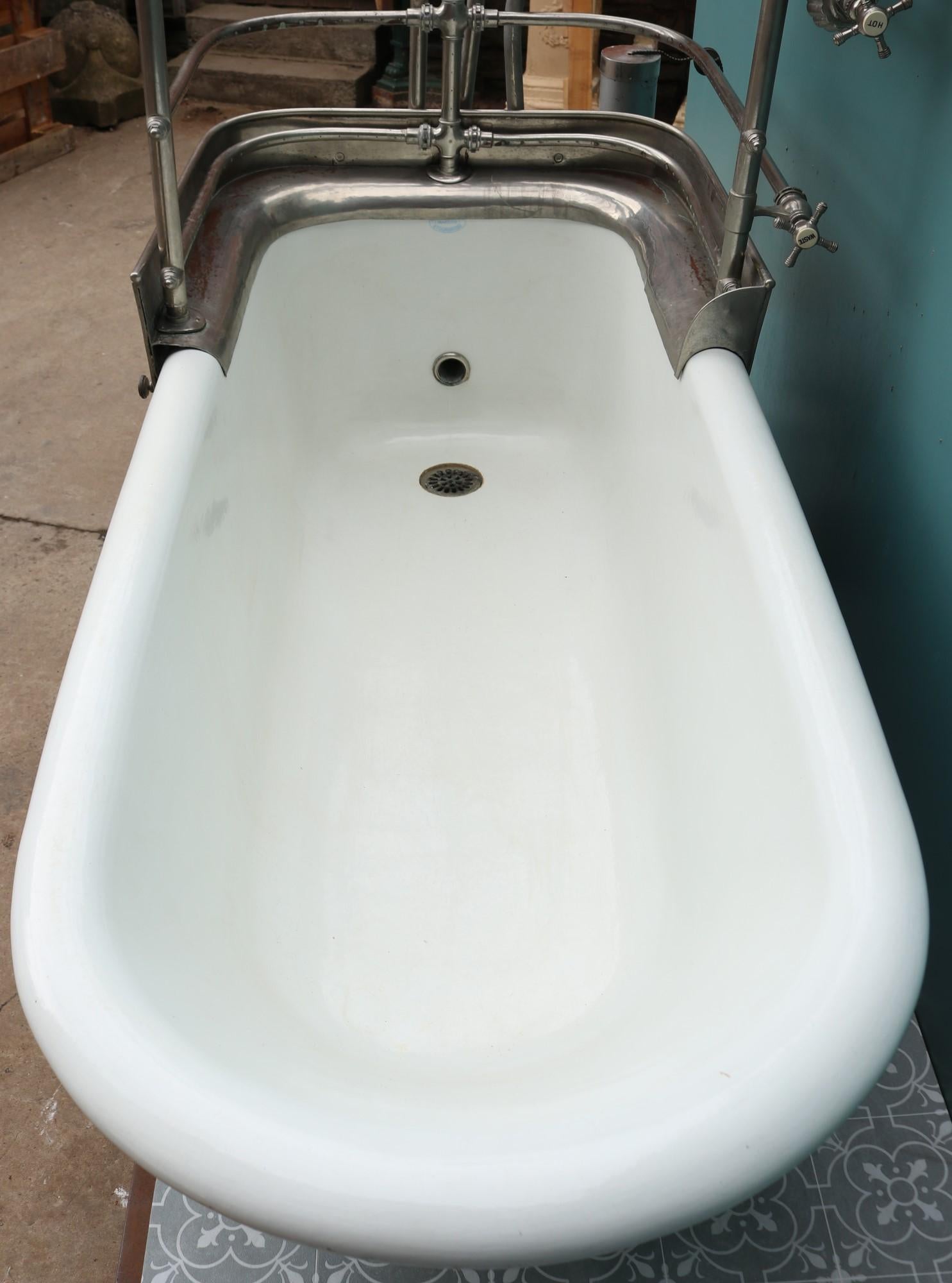 Reclaimed Antique Canopy Bath and Shower For Sale 5