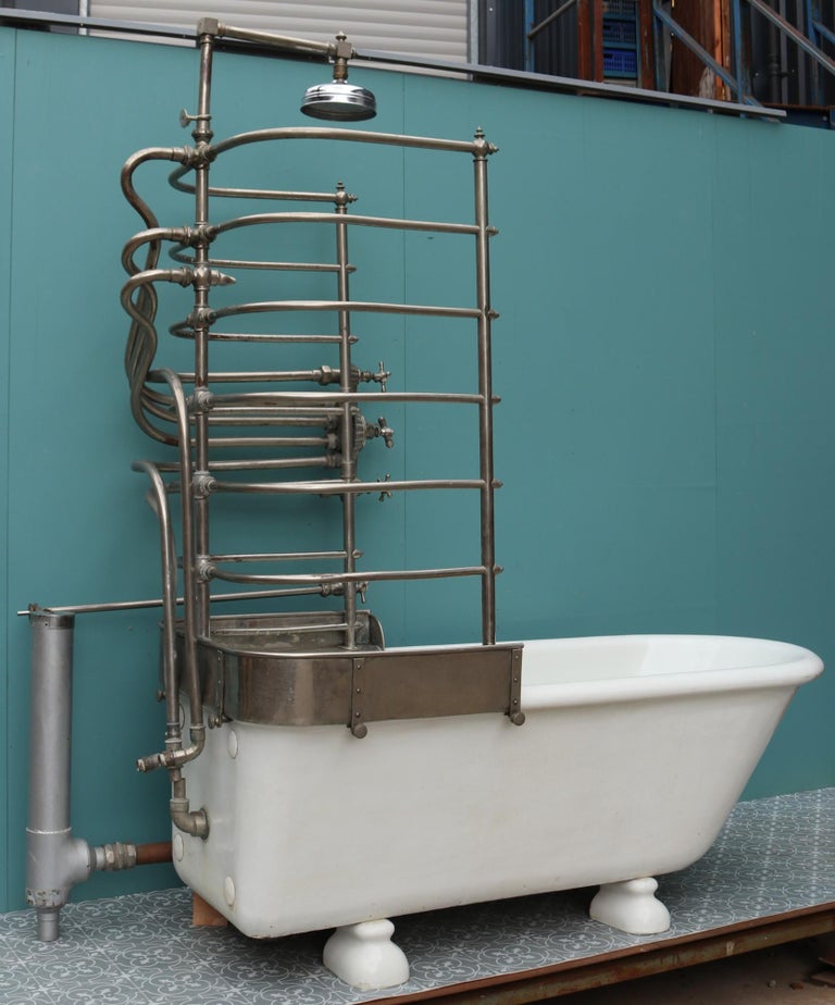 Reclaimed Antique Canopy Bath and Shower For Sale at 1stDibs