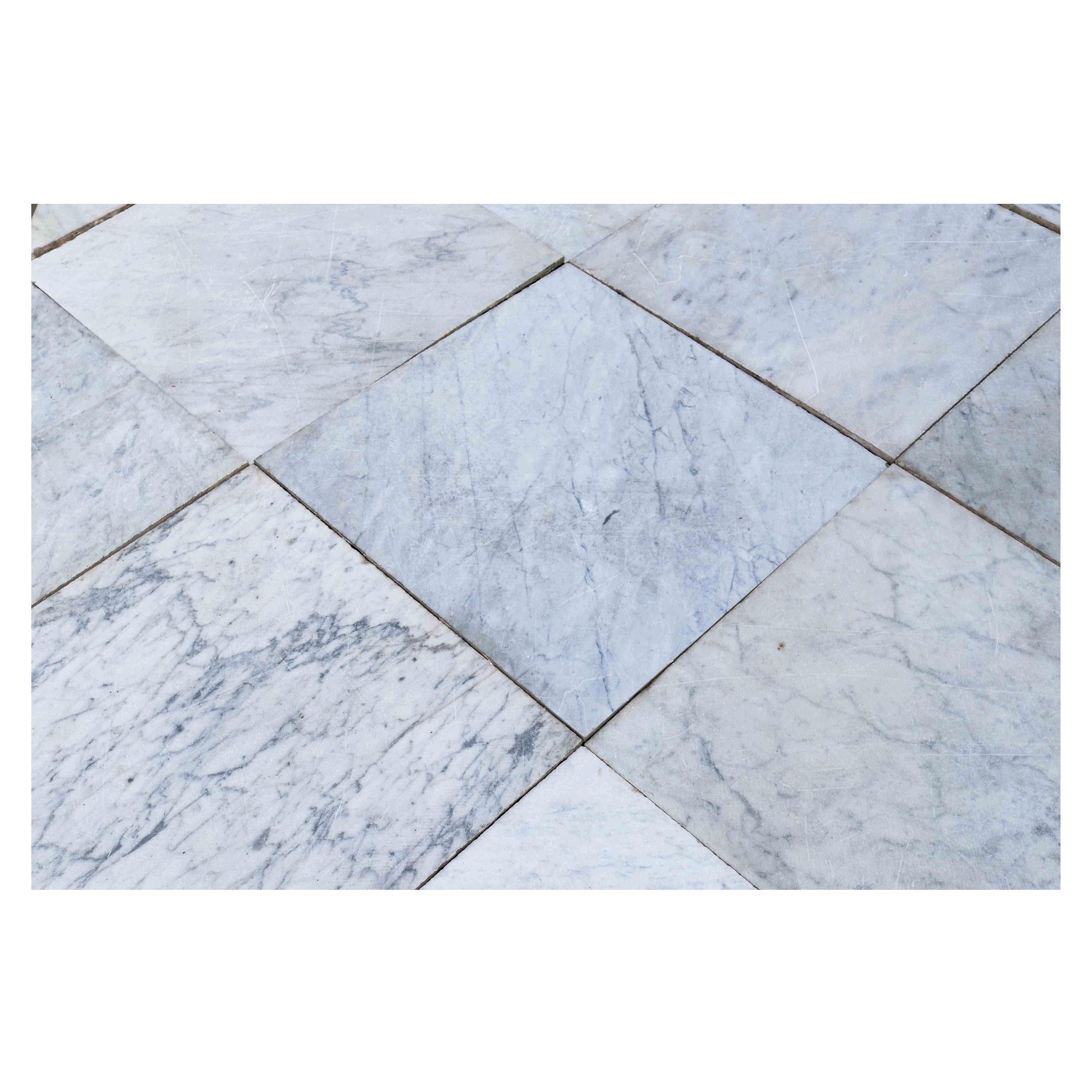 Reclaimed Antique Carrara Marble Floor Tiles 32.8 M2