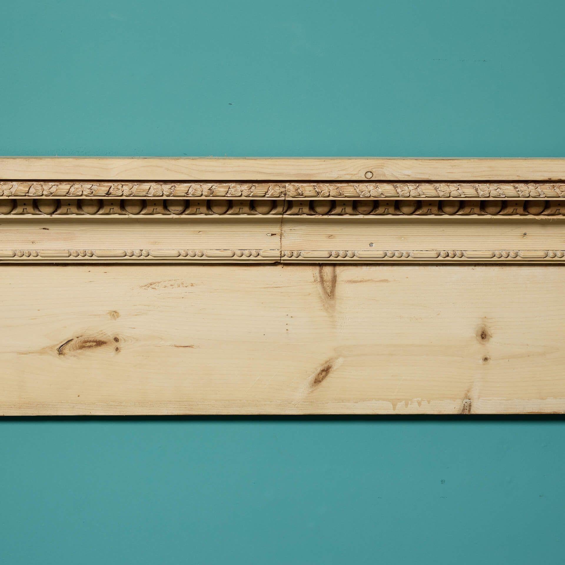 English Reclaimed Antique Carved Pine Fire Surround For Sale