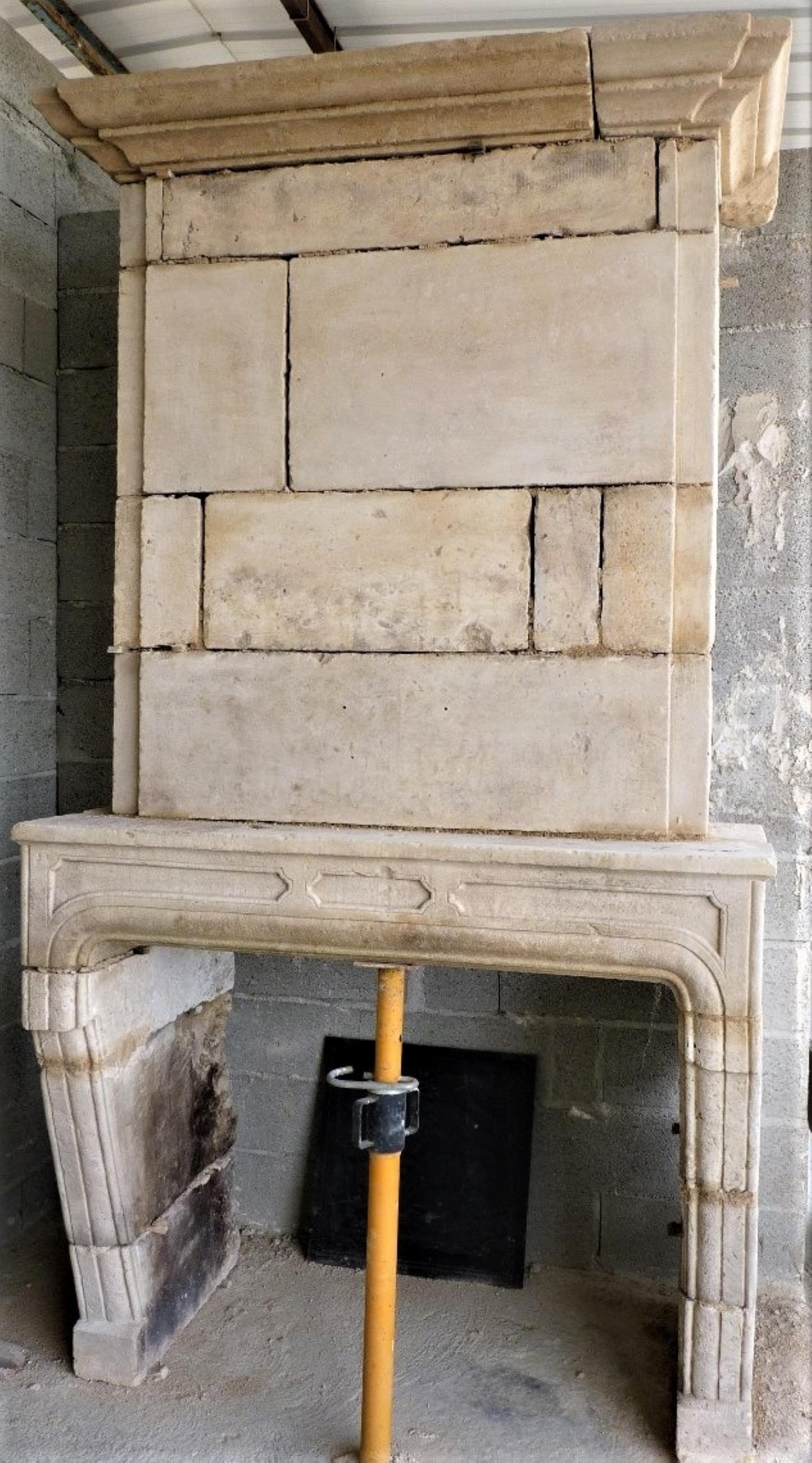 Reclaimed Antique Carved Stone Fireplace Mantle Chimney Surround Los Angeles CA For Sale 6