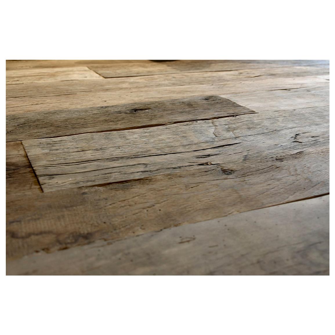 Reclaimierte antike Bodenplatten aus europäischem Eichenholz, 19. Jahrhundert