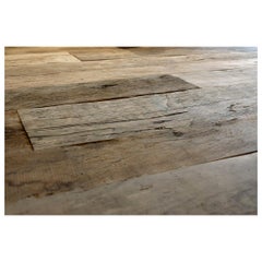 Tablas de madera de roble europeo antiguo recuperado, siglo XIX