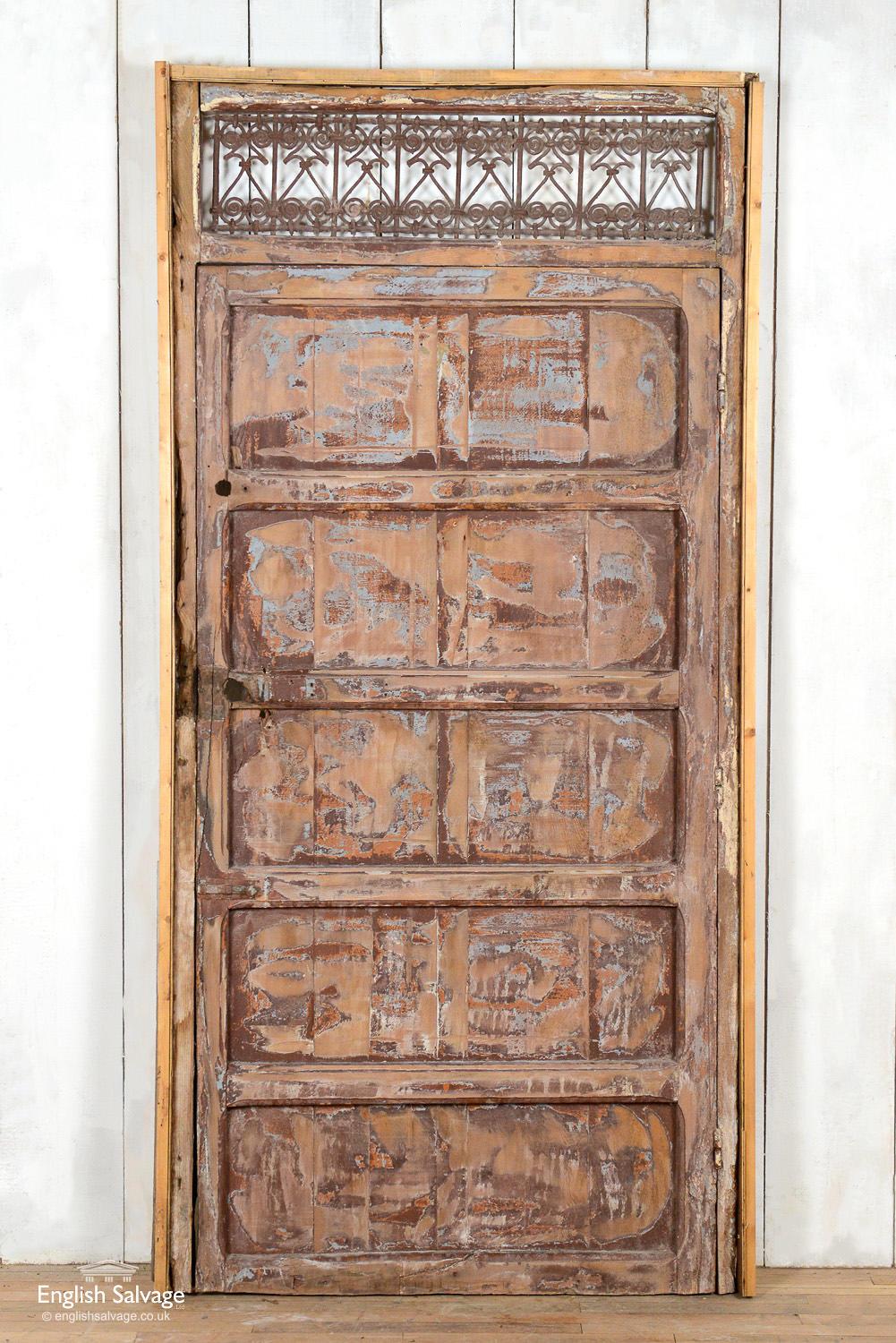 Reclaimed Antique Moroccan Door in Frame, 20th Century In Good Condition For Sale In London, GB