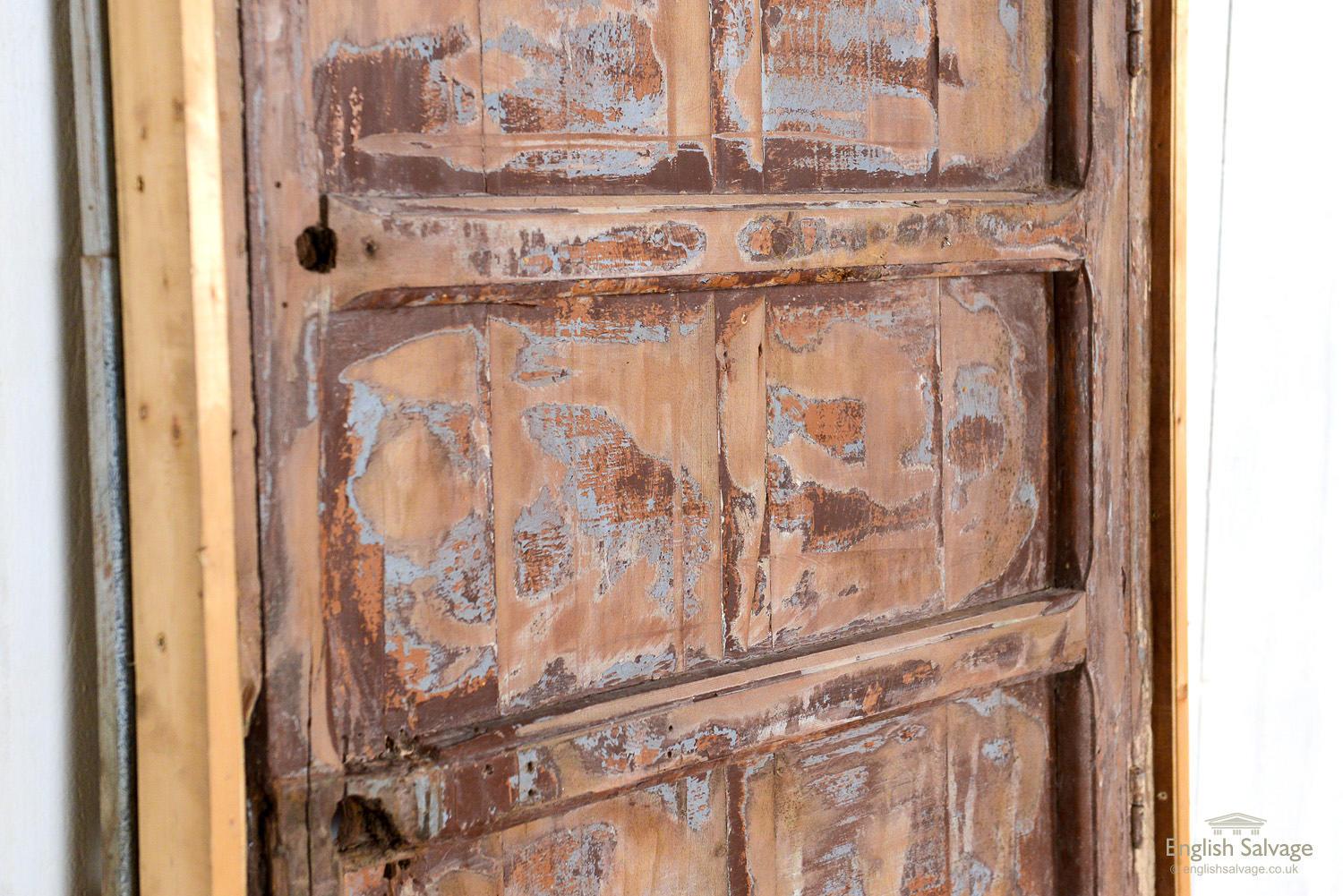 Wood Reclaimed Antique Moroccan Door in Frame, 20th Century For Sale