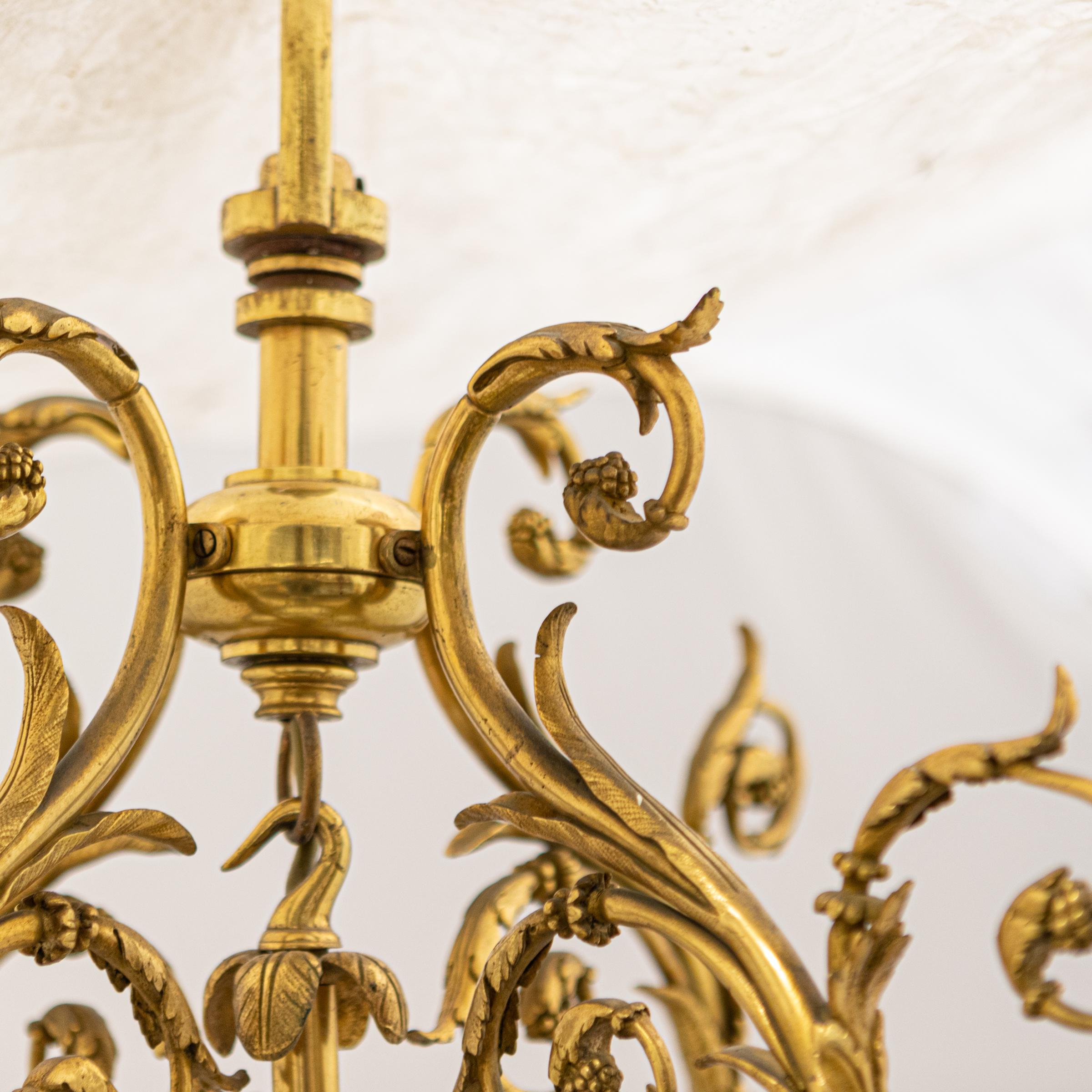 Reclaimed Antique Oversized Ornate French Brass Lantern For Sale 7