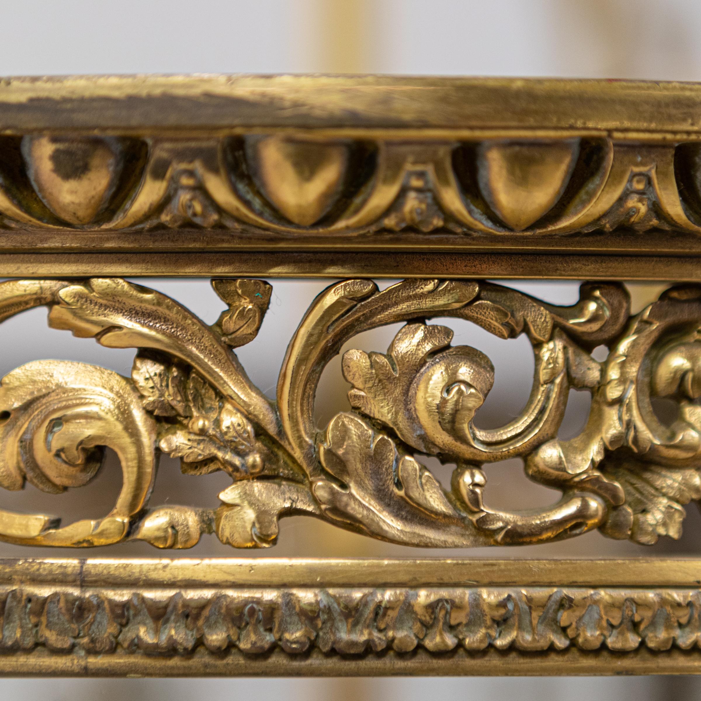 19th Century Reclaimed Antique Oversized Ornate French Brass Lantern For Sale