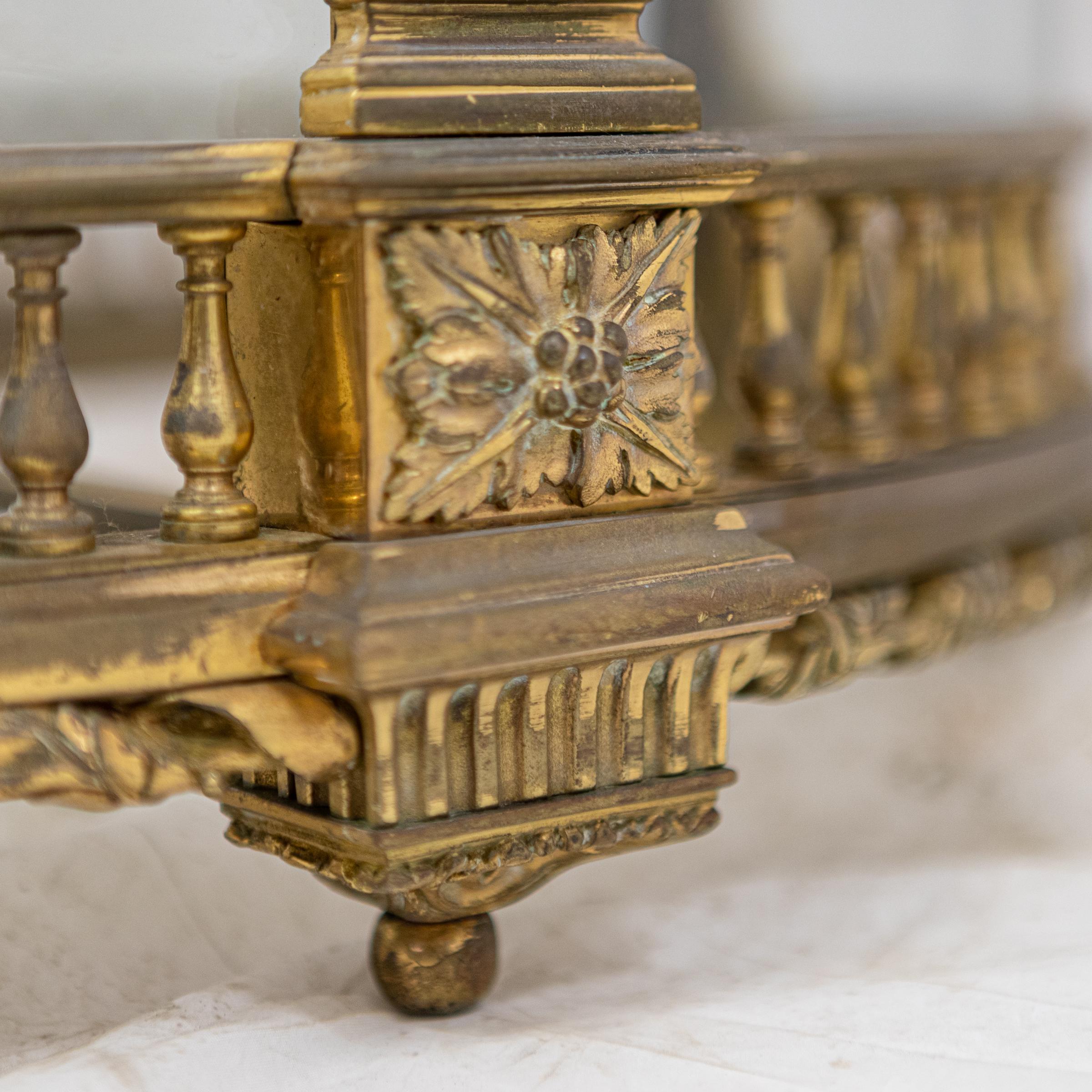 Reclaimed Antique Oversized Ornate French Brass Lantern For Sale 1