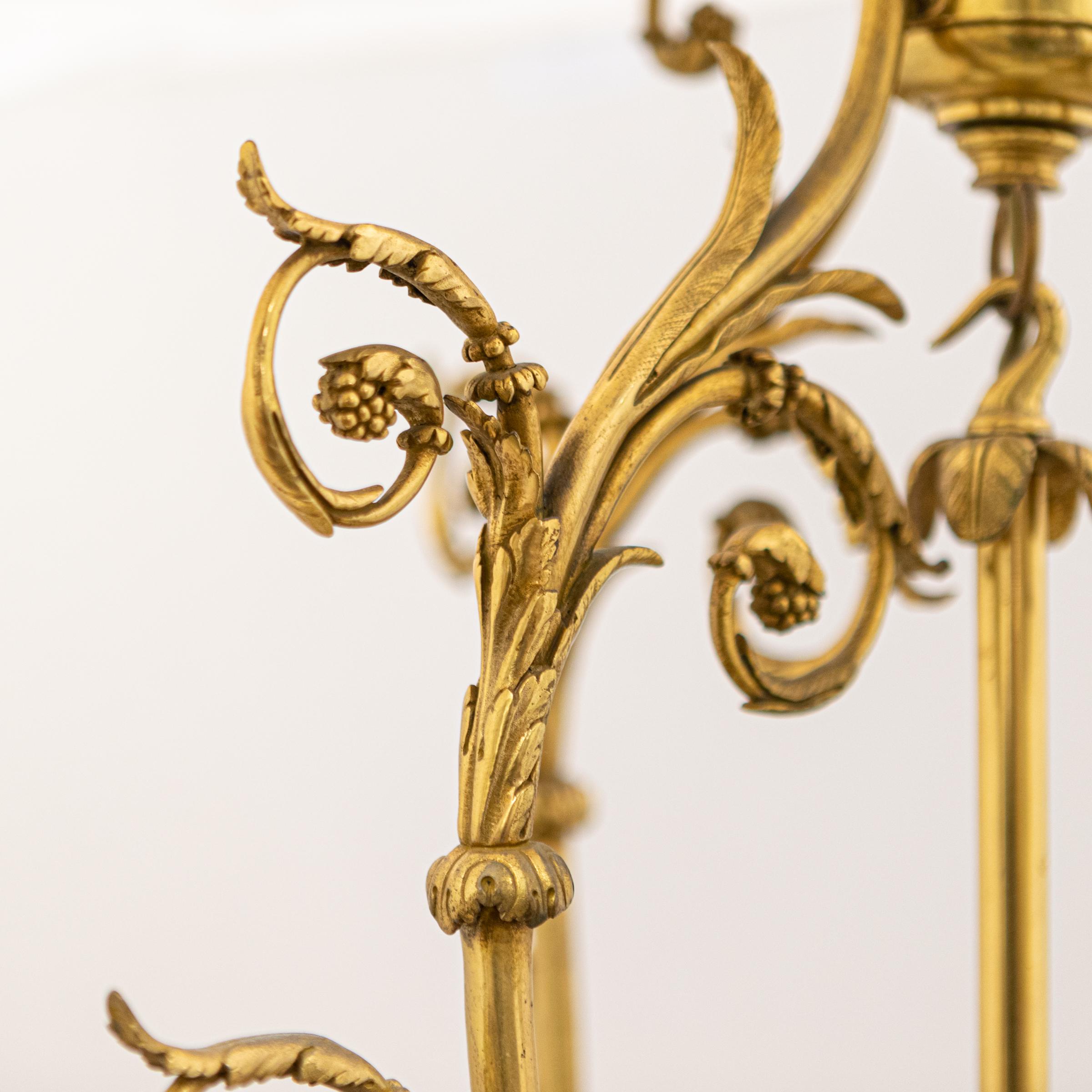 Reclaimed Antique Oversized Ornate French Brass Lantern For Sale 4